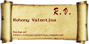 Rohony Valentina névjegykártya